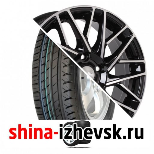 Колесо в сборе Viatti Strada (V-130) 205/55 R16 V 91 + СКАД Сиена 6.5xR16 5×112 ET46 DIA57.1 Черный глянцевый с полированной лицевой поверхностью в Ижевске